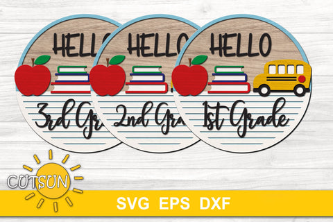 Back to School svg | Hello 1st, 2nd, 3rd Grade SVG CutsunSVG 