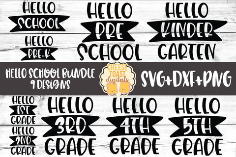Back to School SVG | Hello School Bundle SVG Cheese Toast Digitals 