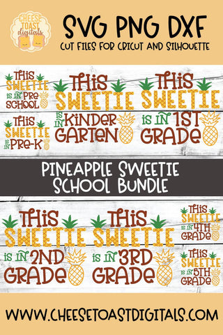 Back to School SVG | Pineapple Sweetie School Bundle SVG Cheese Toast Digitals 