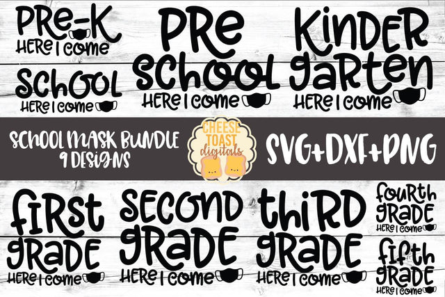 Back To School SVG | School Mask Bundle SVG Cheese Toast Digitals 