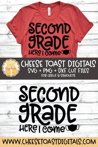 Back To School SVG | Second Grade Here I Come - Mask Design SVG Cheese Toast Digitals 