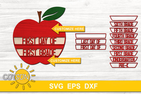Back to School svg | Stackable Sign First day SVG Last day SVG CutsunSVG 