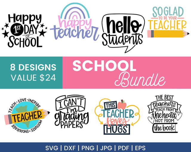 Back to School SVG & Sublimation designs, teacher svgs SVG Lettered by Stephanie 