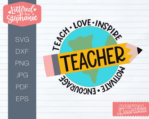 Back to School SVG & Sublimation designs, teacher svgs SVG Lettered by Stephanie 