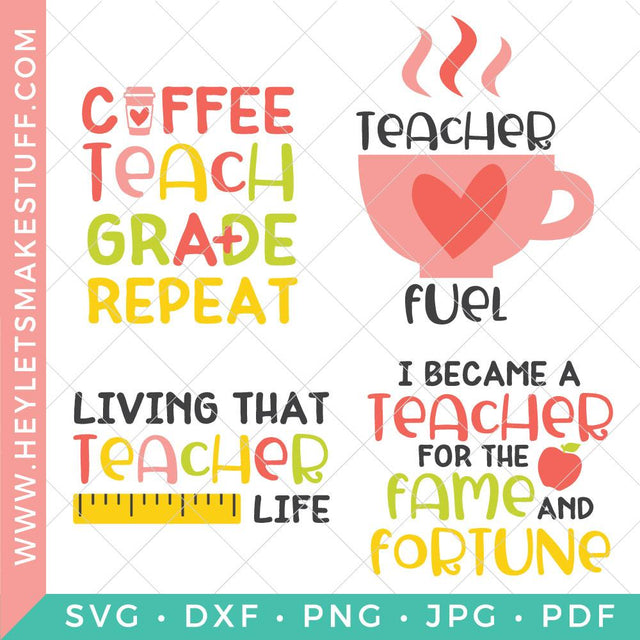 Back to School Teacher Bundle SVG Hey Let's Make Stuff 