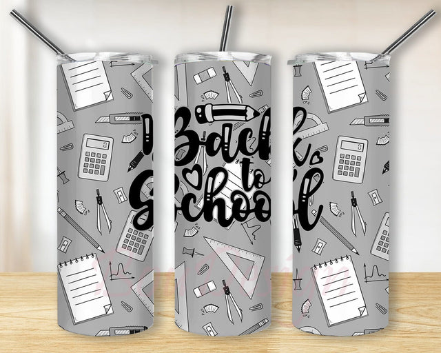 Back to school tumbler png wrap, School Vibes Sublimation Digital Download, Kids 20 oz skinny straight tumbler wrap, Digital download Sublimation BouDesign 