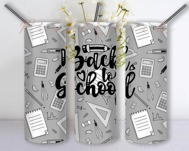 Back to school Tumbler Wrap, 20oz Skinny Tumbler, Teach Inspire Sublimation Design, Back to School Teacher Life PNG Sublimation PixelChick 