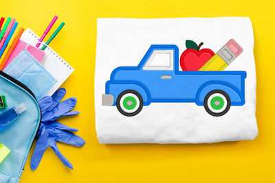Back to School Vintage Truck Applique Embroidery Embroidery/Applique DESIGNS Risa Rocks It 