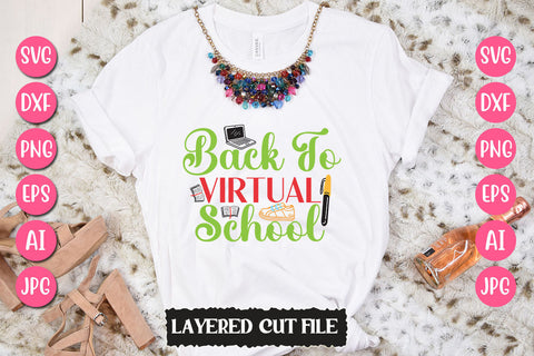 Back to Virtual School SVG Cut File SVG Newmockups 