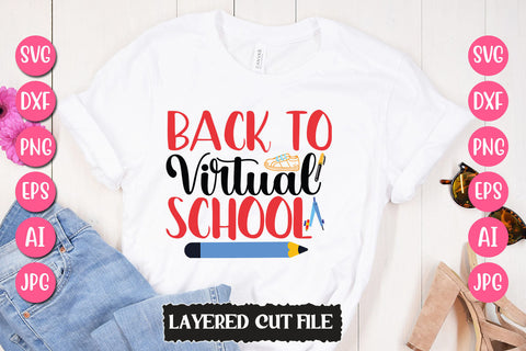 Back to Virtual School SVG Cut File SVG Newmockups 