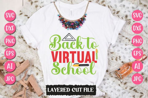 Back to Virtual School SVG Cut File SVG Newmockups 