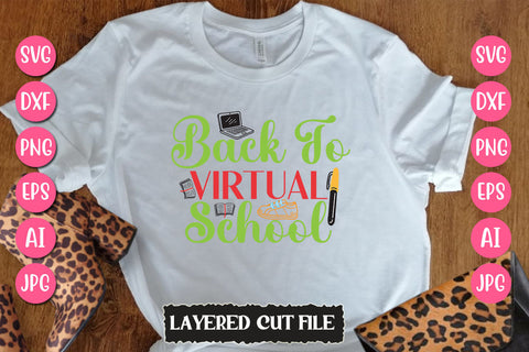 Back to Virtual School SVG Cut File SVG Newmockups 
