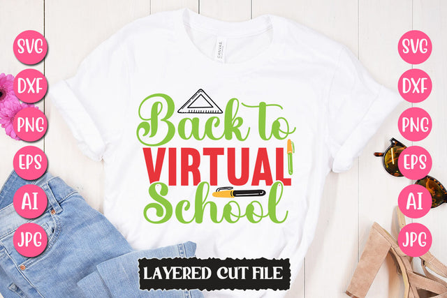 Back to Virtual School SVG Cut File SVG Newmockups 