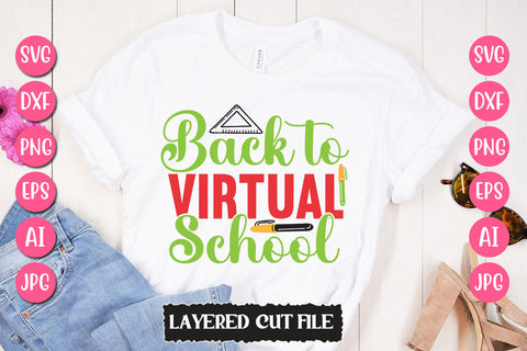 Back to Virtual School SVG Cut File SVG Newmockups 