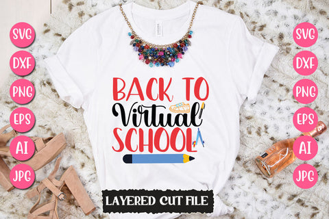 Back to Virtual School SVG Cut File SVG Newmockups 