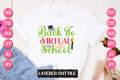 Back to Virtual School SVG Cut File SVG Newmockups 