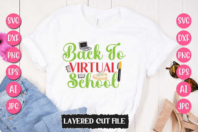 Back to Virtual School SVG Cut File SVG Newmockups 