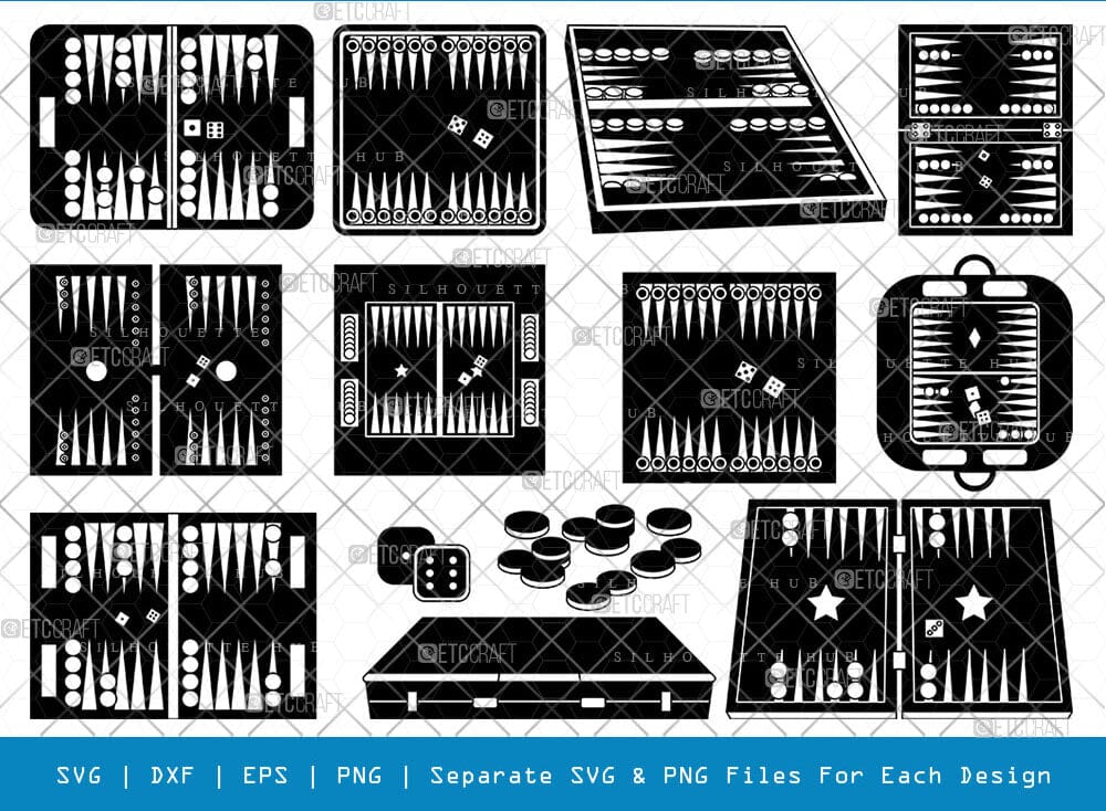 Backgammon Ink Svg Backgammon Silhouette, Backgammon SVG, Board Game Svg, Games Svg ...