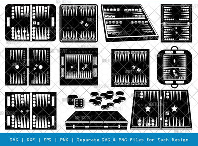 Backgammon Silhouette, Backgammon SVG, Board Game Svg, Games Svg, Backgammon Board, Backgammon Bundle, SB00782 SVG ETC Craft 