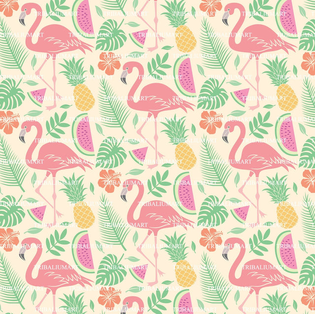 Background pattern with flamingo birds SVG TribaliumArtSF 