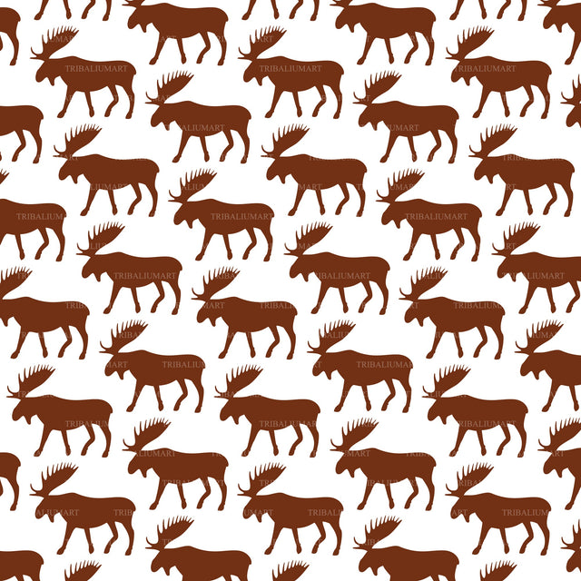 Background pattern with moose SVG TribaliumArtSF 