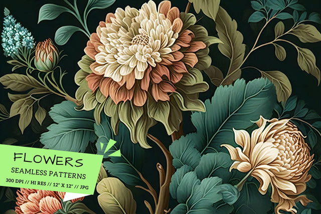 background with flowers, pattern with flowers, abstract floral background Digital Pattern FloridPrintables 