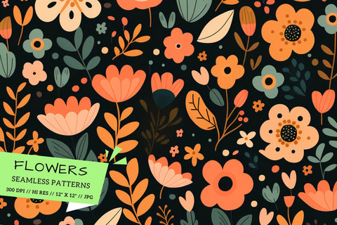 background with flowers, seamless floral pattern Digital Pattern FloridPrintables 
