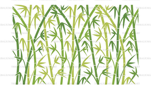 Background with green bamboo stems SVG TribaliumArtSF 