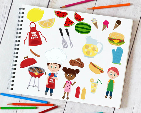 Backyard BBQ Svg - Kids Picnic - Barbecue - Grill Food Party - Summer SVG Crafty Mama Studios 