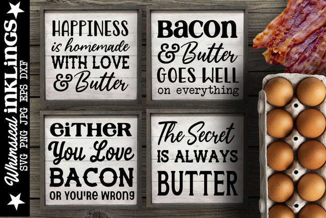 Bacon and Butter SVG Set SVG Whimsical Inklings 