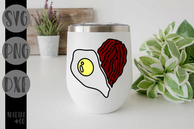 Bacon and eggs heart, Valentine's Day SVG Adeline&co 