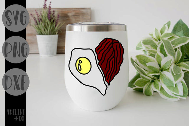 Bacon and eggs heart, Valentine's Day SVG Adeline&co 