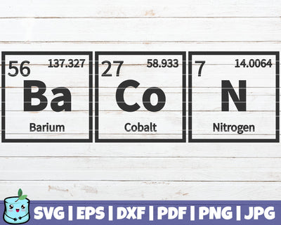 Bacon Periodic Table SVG MintyMarshmallows 