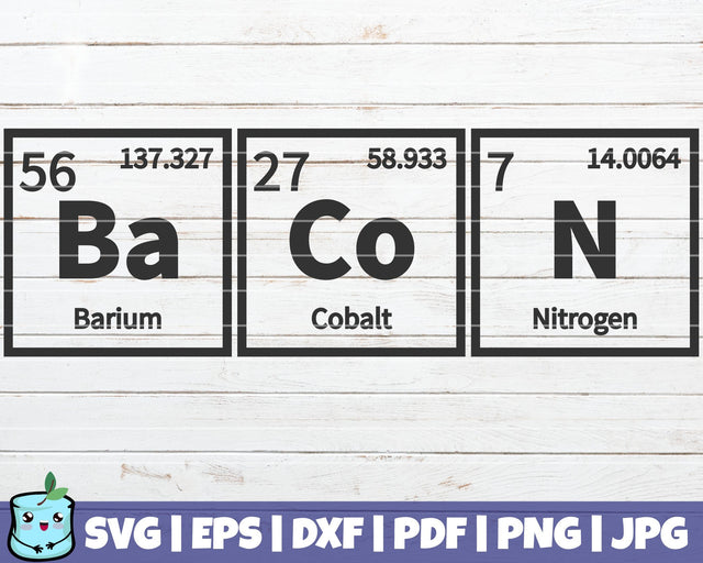 Bacon Periodic Table SVG MintyMarshmallows 