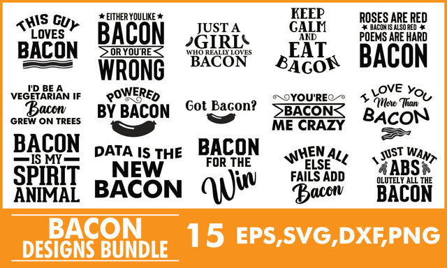 Bacon SVG Designs Bundle SVG PatternFeed8 
