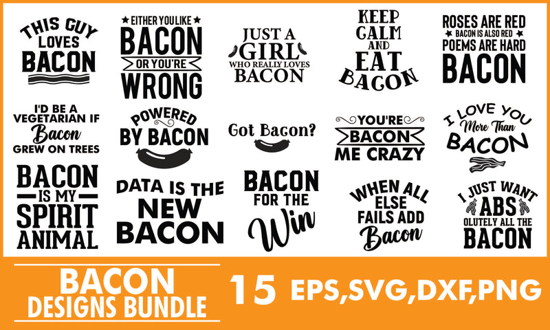 Bacon SVG Designs Bundle SVG PatternFeed8 