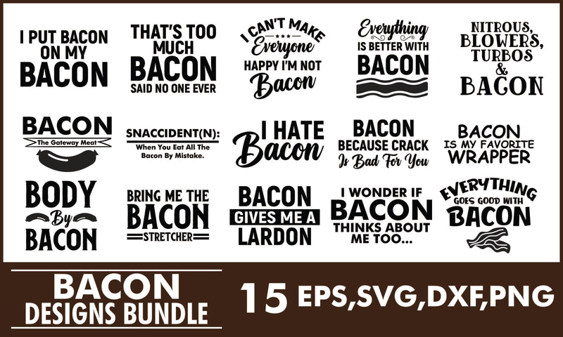 Bacon SVG Designs Bundle SVG PatternFeed8 