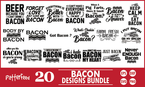 Bacon SVG Designs Bundle SVG PatternFeed8 