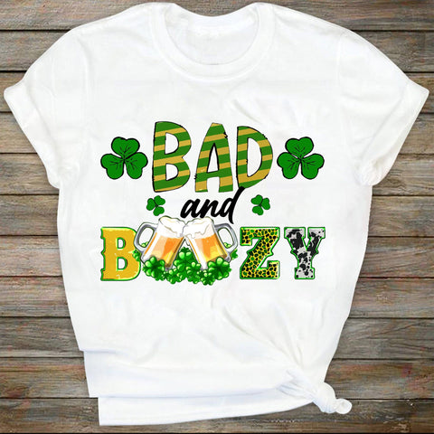 Bad and Boozy SVG, Lucky SVG, St Patricks Day Beer, Happy St Patricks Day SVG, Western, Sublimation Designs Downloads SVG DiamondDesign 