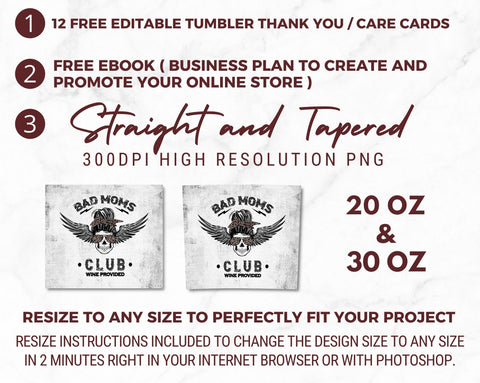 Bad Moms Club Skull Bun Sublimation Tumbler Designs Leopard 20oz Skinny Tumbler Wraps Templates - PNG Digital Download Sublimation TumblersByPhill 