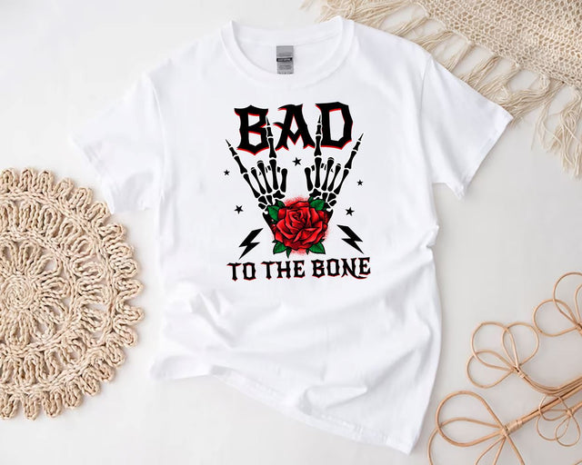 Bad to the Bone PNG, Halloween Sublimation, Designs Downloads, Bad to the Bone Sublimation Design Sublimation BouDesign 