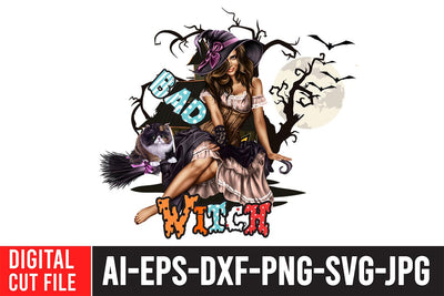 Bad Witch Sublimation Design Sublimation BlackCatsMedia 