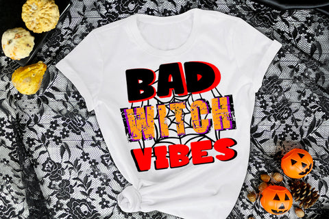 Bad Witch Vibes- Halloween Sublimation Design Sublimation Happy Printables Club 