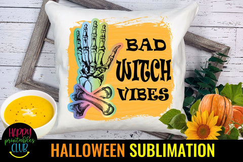 Bad Witch Vibes Halloween Sublimation Ideas- Halloween PNG Sublimation Happy Printables Club 