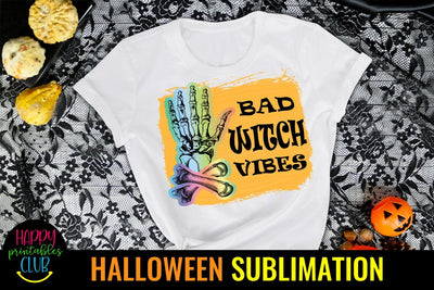 Bad Witch Vibes Halloween Sublimation Ideas- Halloween PNG Sublimation Happy Printables Club 