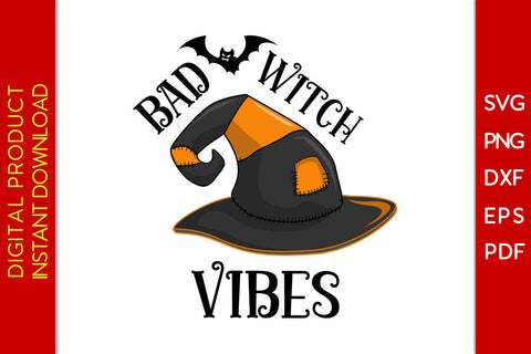 Bad Witch Vibes Halloween SVG PNG PDF Cut File SVG Creativedesigntee 
