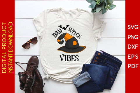 Bad Witch Vibes Halloween SVG PNG PDF Cut File SVG Creativedesigntee 