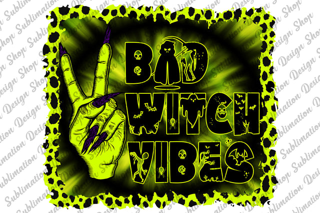 Bad Witch Vibes Png, Halloween Png, Halloween Sublimation, Witch Png, Peace, Leopard, Witch Hand Png, Sublimation Design, Digital Download Sublimation SublimationDesignShop 