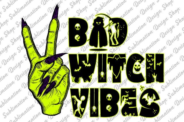 Bad Witch Vibes Png, Halloween Png, Halloween Sublimation, Witch Png, Peace, Witch Hand Png, Sublimation Designs Downloads, Digital Download Sublimation SublimationDesignShop 