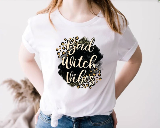 Bad Witch Vibes Png, Halloween Witch Png, Halloween Digital Download File, Leopard Design Vintage Sublimation iStyleDesign 